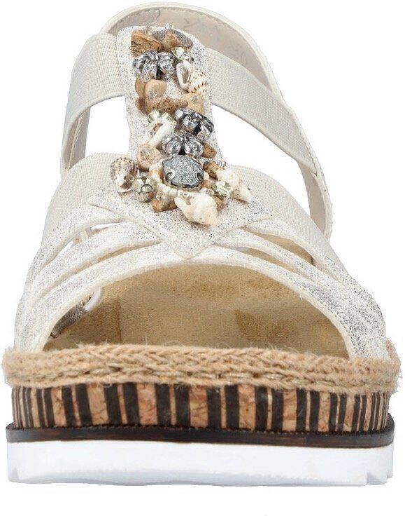 Rieker Sandalen zomerschoen sandaal sleehak in metallic-look