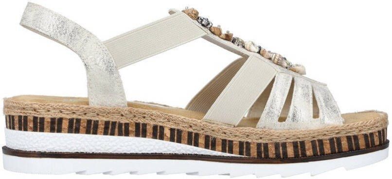 Rieker Sandalen zomerschoen sandaal sleehak in metallic-look