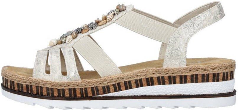 Rieker Sandalen zomerschoen sandaal sleehak in metallic-look