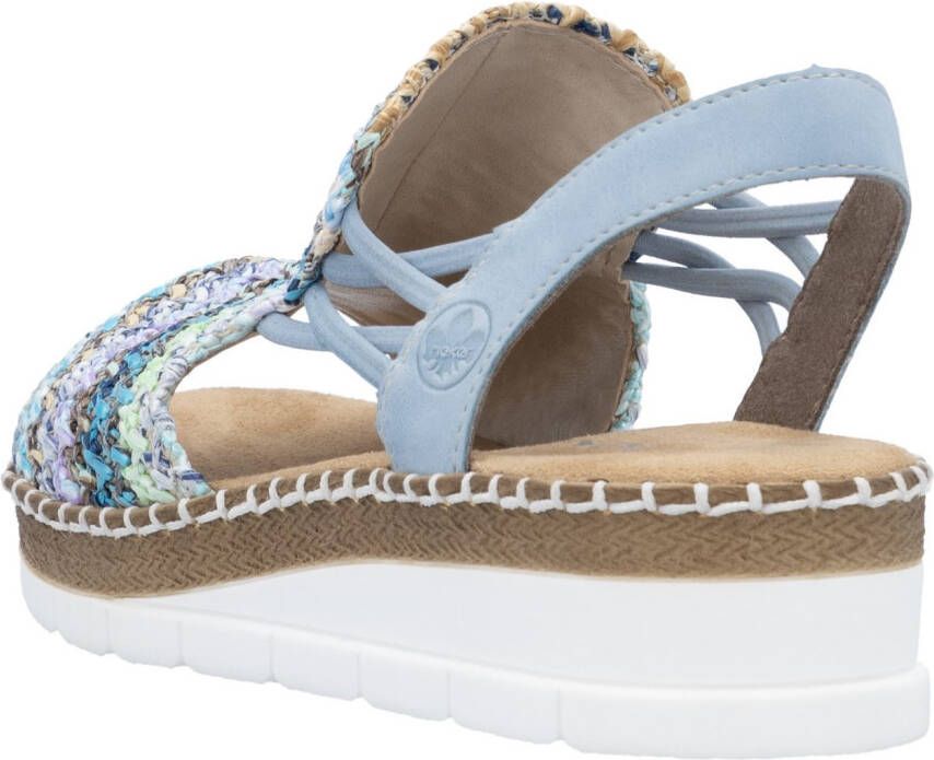 Rieker Sandalen zomerschoen sandaal sleehak in modieuze vlecht-look