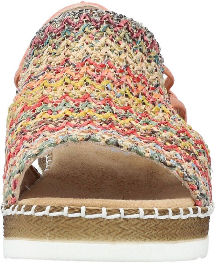 Rieker Sandalen zomerschoen sandaal sleehak in modieuze vlecht-look