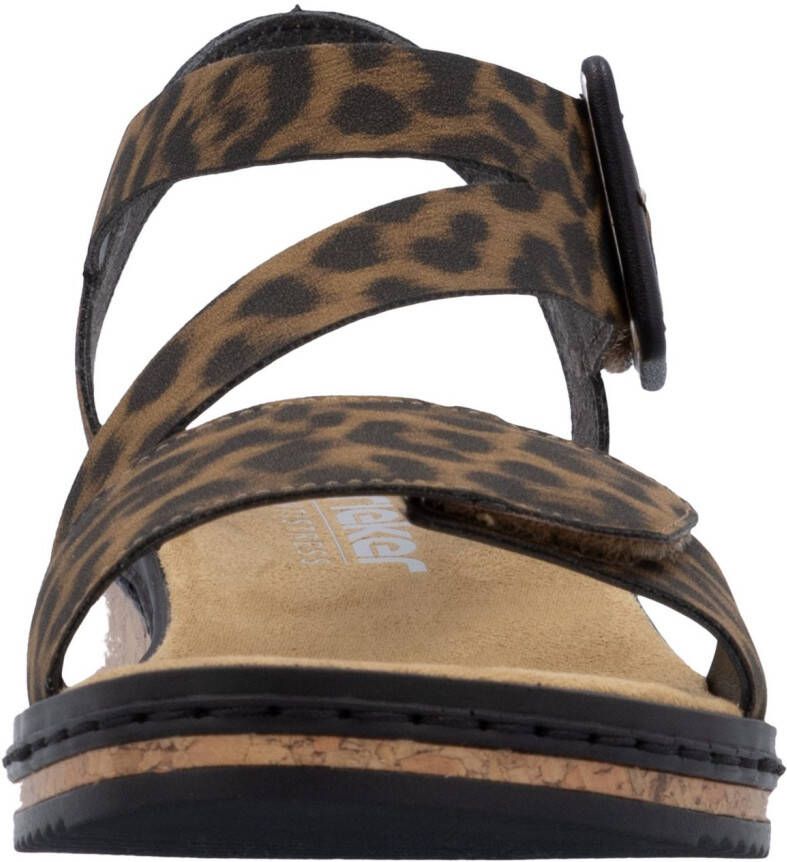 Rieker Sandalen zomerschoen sandaal sleehak met asymmetrische bandjes