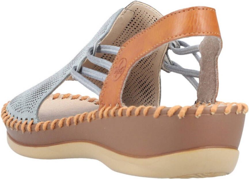 Rieker Sandalen zomerschoen sandaal sleehak met elastiek voor veilige grip