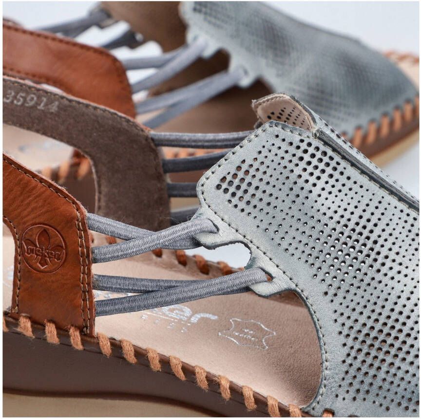 Rieker Sandalen zomerschoen sandaal sleehak met elastiek voor veilige grip