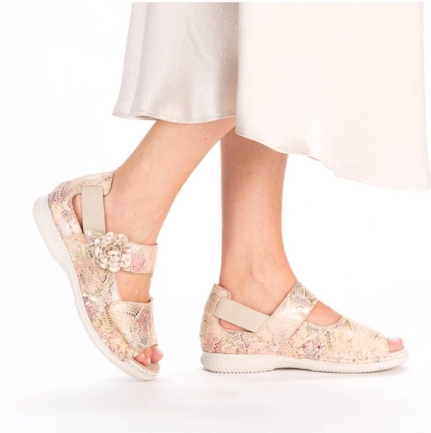 Rieker Sandalen zomerschoen sandaal sleehak met klittenbandsluitingen