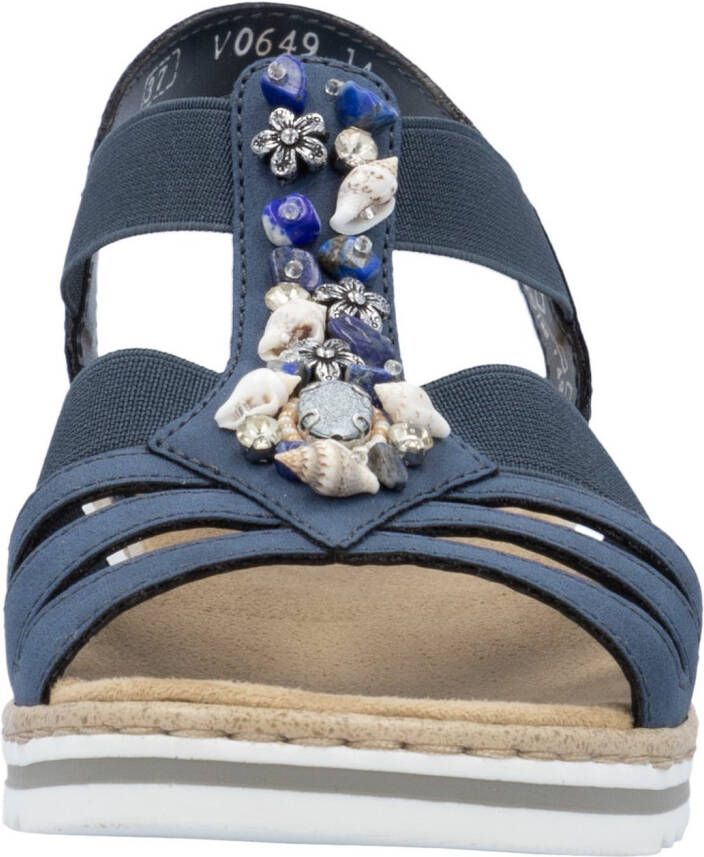 Rieker Sandalen zomerschoen sandaal sleehak met zomerse versiering