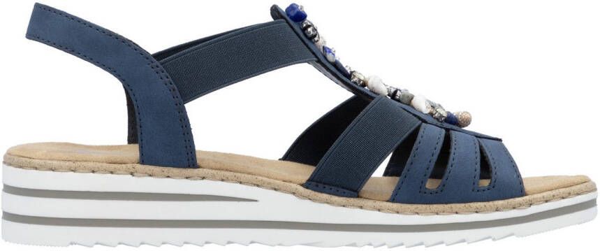Rieker Sandalen zomerschoen sandaal sleehak met zomerse versiering