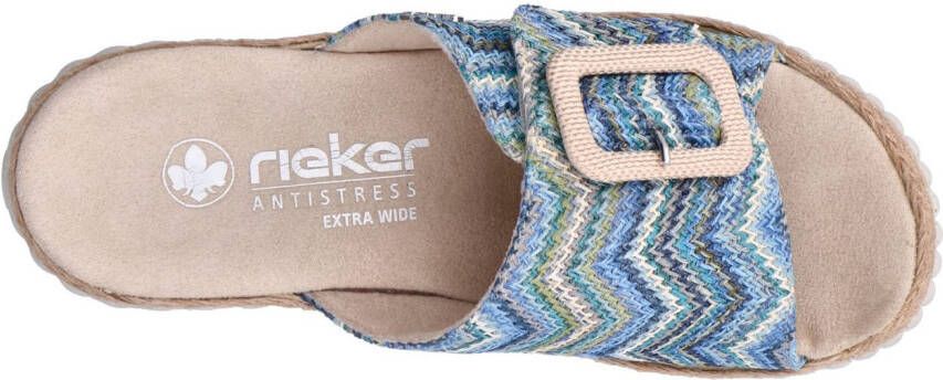 Rieker Sleehakmuiltjes Zomerschoen strandschoen huisschoen met praktische klittenbandsluiting