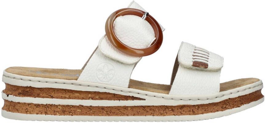 Rieker Sleehakmuiltjes Zomerschoen strandschoen met verstelbare klittenbandsluitingen