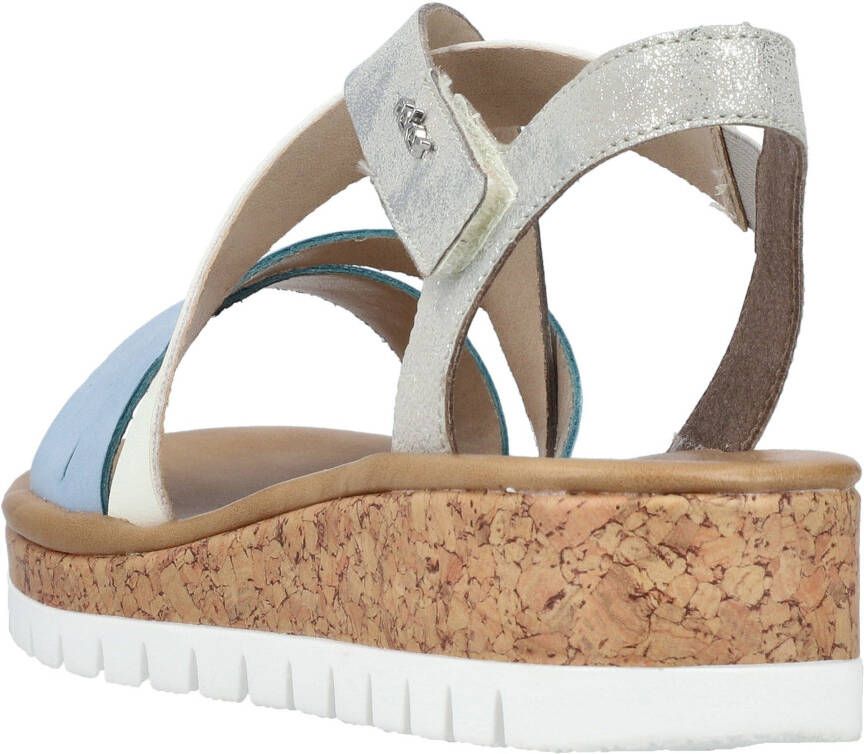 Rieker Sleehaksandaaltjes plateau zomerschoen bandensandaal met metallic g-breedte