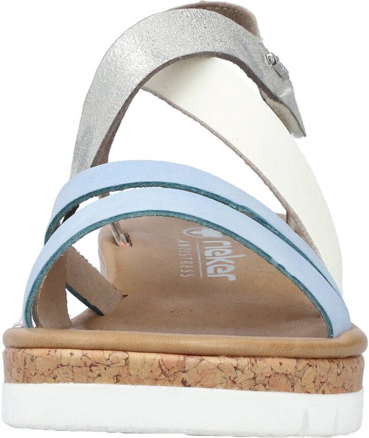 Rieker Sleehaksandaaltjes plateau zomerschoen bandensandaal met metallic g-breedte