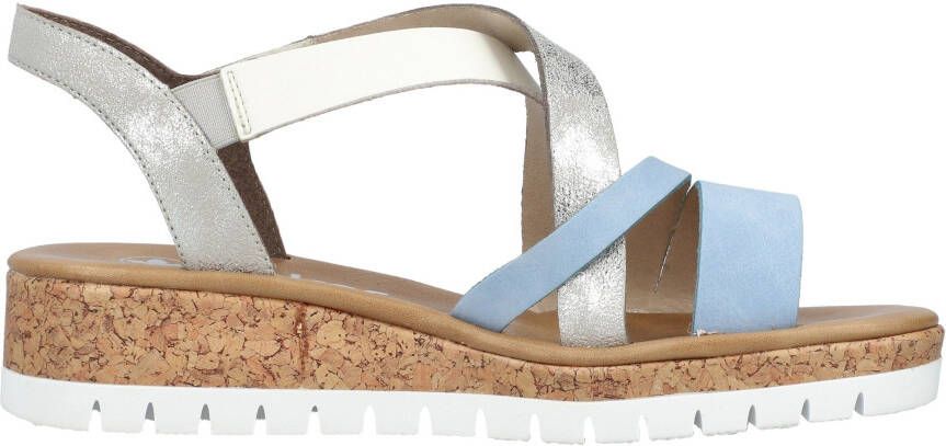 Rieker Sleehaksandaaltjes plateau zomerschoen bandensandaal met metallic g-breedte