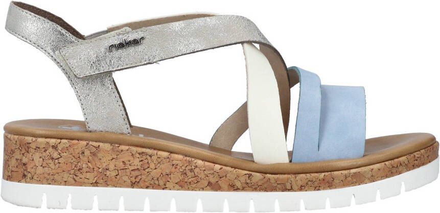 Rieker Sleehaksandaaltjes plateau zomerschoen bandensandaal met metallic g-breedte