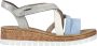 Rieker Sleehaksandaaltjes plateau zomerschoen bandensandaal met metallic g-breedte - Thumbnail 8