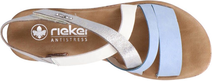 Rieker Sleehaksandaaltjes plateau zomerschoen bandensandaal met metallic g-breedte