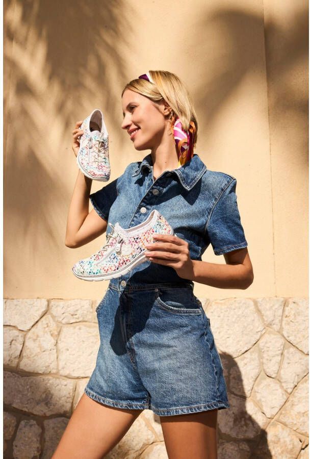 Rieker Slip-on sneakers instapschoen vrijetijdssneaker lage schoen met memosoft-inrichting