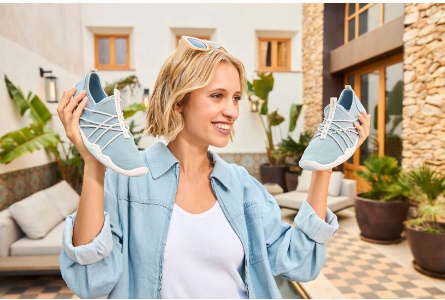 Rieker Slip-on sneakers blote voeten schoen instapschoen slipper in vegan verwerking
