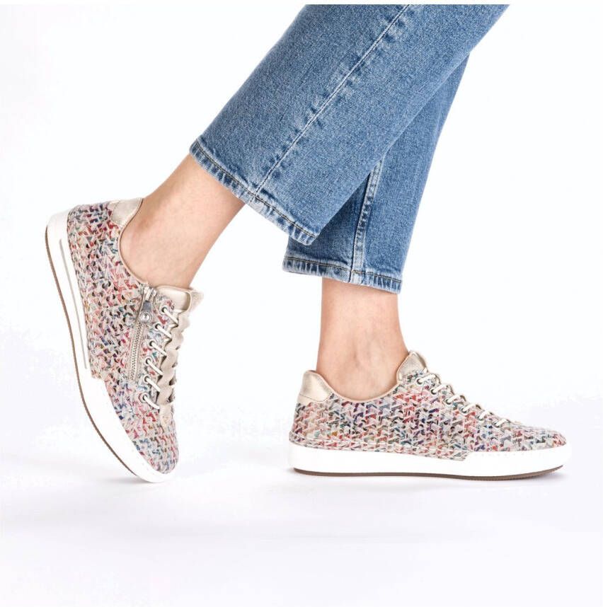 Rieker Slip-on sneakers instapschoen lage schoen vrijetijdsschoen met gewatteerde schacht