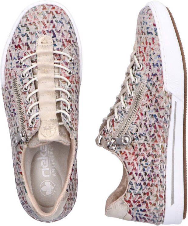 Rieker Slip-on sneakers instapschoen lage schoen vrijetijdsschoen met gewatteerde schacht
