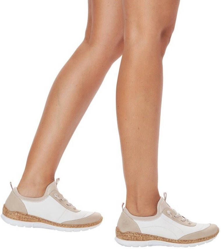 Rieker Slip-on sneakers Veterschoen halfschoen slipper met zachte MemoSoft binnenzool