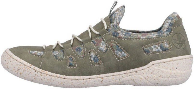Rieker Slip-on sneakers Slipper instapschoen vrijetijdsschoen met bloemenprint
