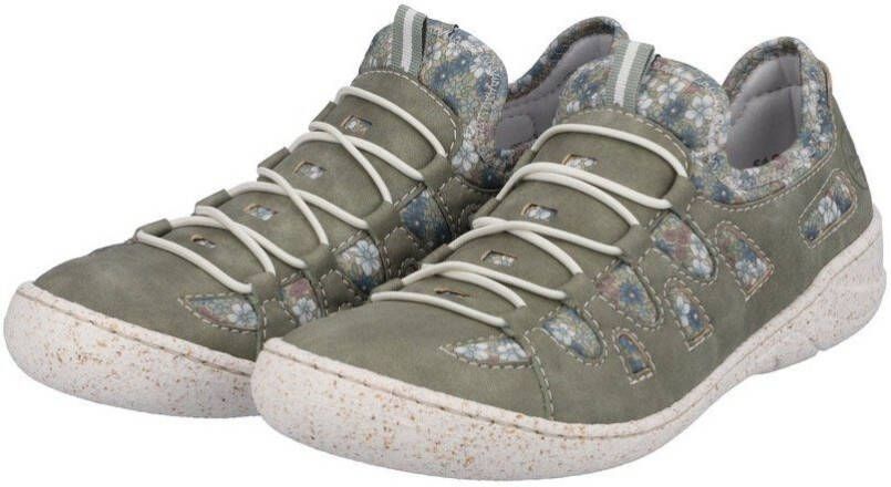 Rieker Slip-on sneakers Slipper instapschoen vrijetijdsschoen met bloemenprint