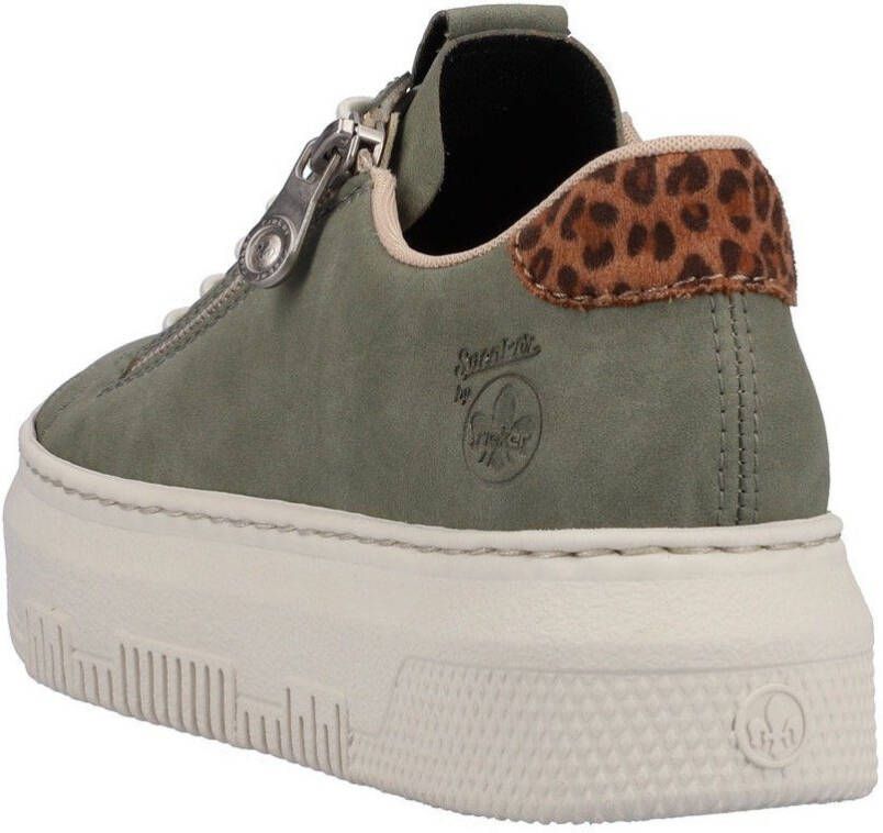 Rieker Plateausneakers met leoprint inzet bij de hak