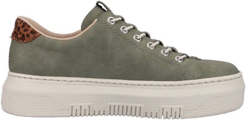 Rieker Plateausneakers met leoprint inzet bij de hak
