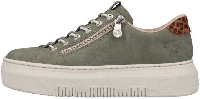 Rieker Plateausneakers met leoprint inzet bij de hak