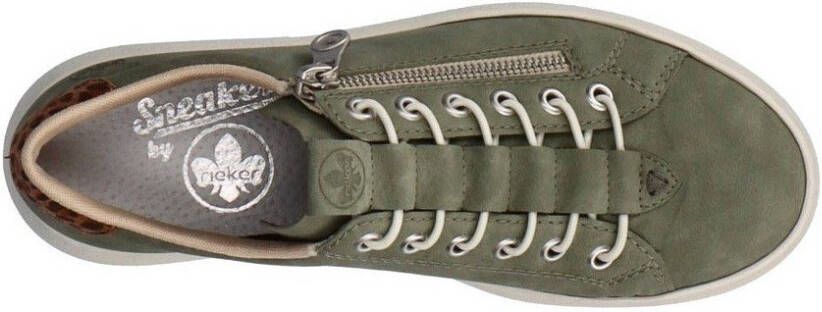 Rieker Plateausneakers met leoprint inzet bij de hak