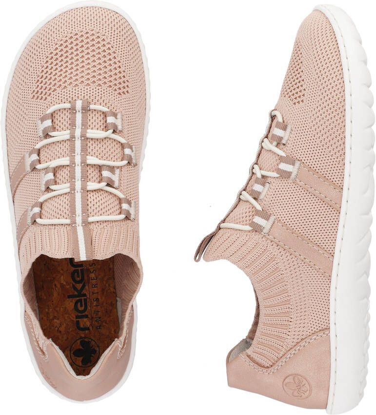 Rieker Slip-on sneakers Barefootschoenen slipper vrijetijdsschoen lage schoen met elastische brei-schaft