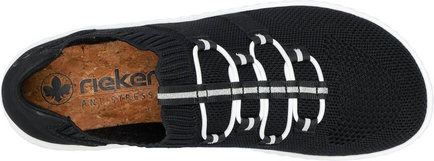 Rieker Slip-on sneakers Barefootschoenen slipper vrijetijdsschoen lage schoen met elastische brei-schaft