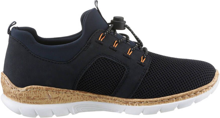 Rieker Slip-on sneakers instapschoen lage schoen slipper vrijetijdsschoen met elastische instap