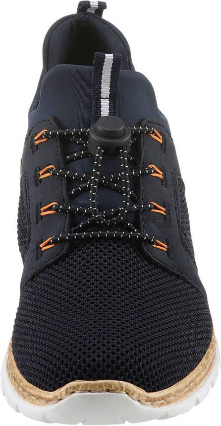 Rieker Slip-on sneakers instapschoen lage schoen slipper vrijetijdsschoen met elastische instap