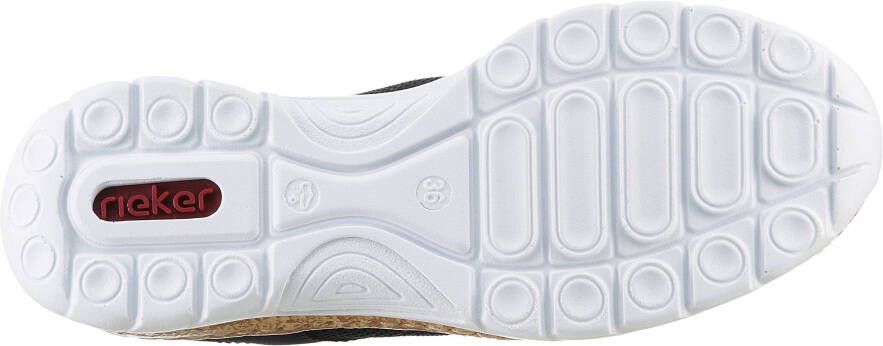 Rieker Slip-on sneakers instapschoen lage schoen slipper vrijetijdsschoen met elastische instap
