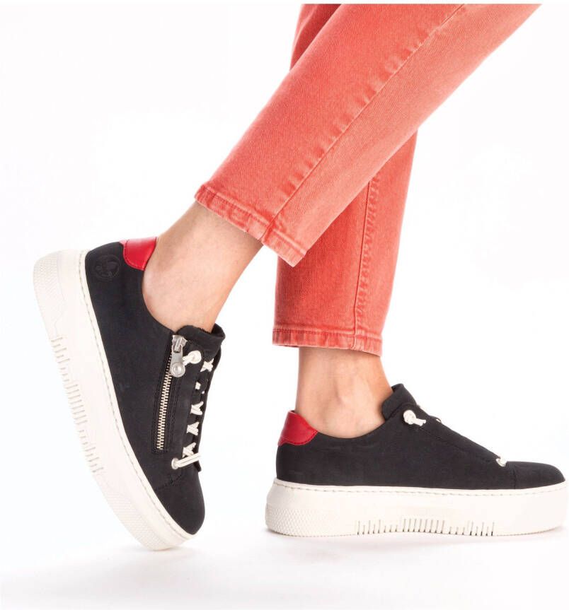 Rieker Plateausneakers Sneaker slip-on sneaker slipper met zachte leren binnenzool