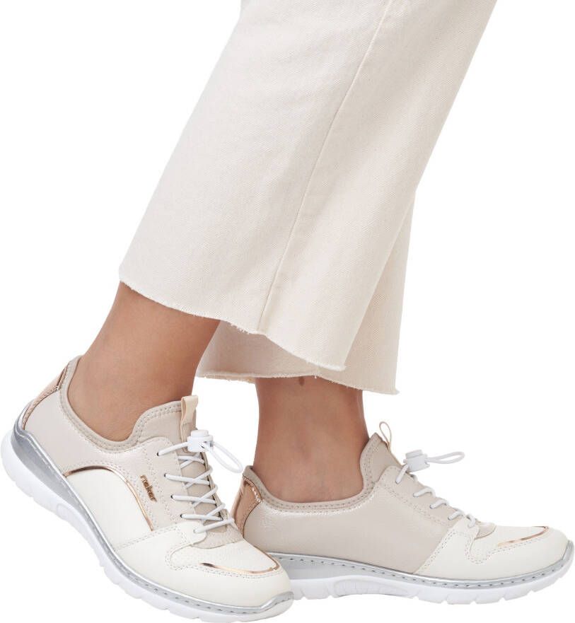 Rieker Slip-on sneakers Slipper instapschoen vrijetijdsschoen met elastiek en elastische instap