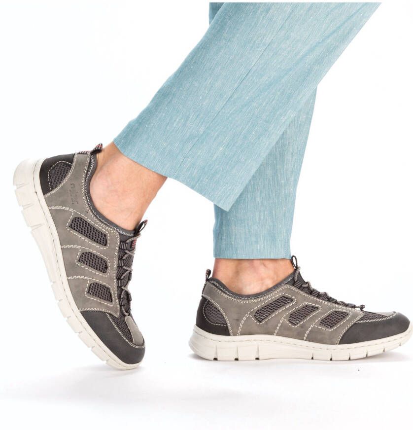 Rieker Slip-on sneakers trekking schoen outdoorschoen met aantrek-lussen aan de schacht