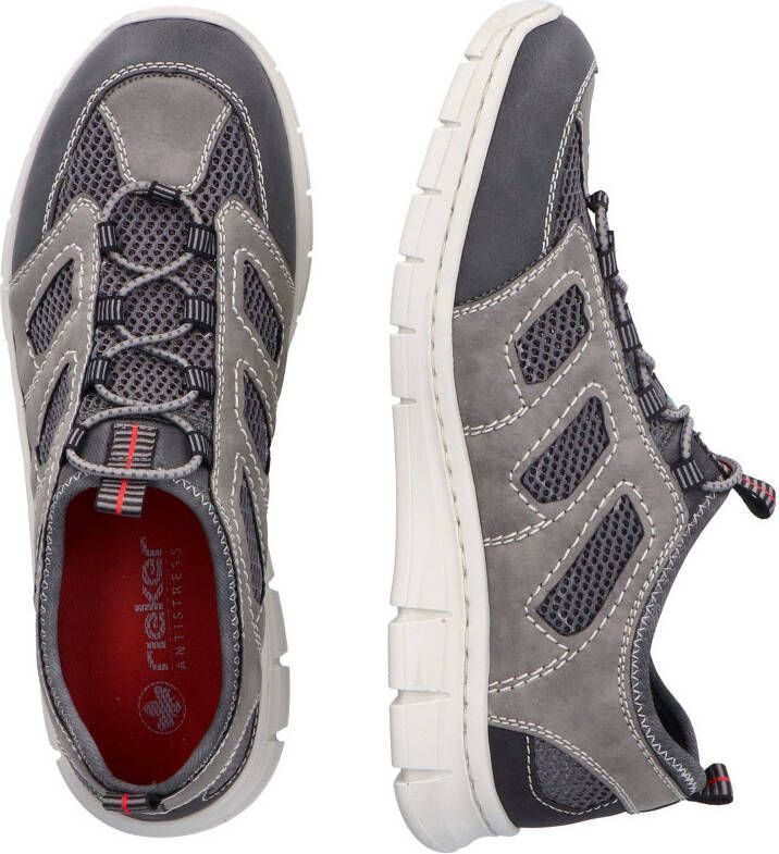 Rieker Slip-on sneakers trekking schoen outdoorschoen met aantrek-lussen aan de schacht