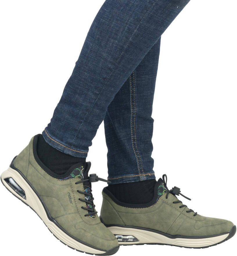 Rieker Slip-on sneakers instapschoen lage schoen vrijetijdsschoen met elastische instap