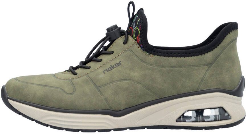 Rieker Slip-on sneakers instapschoen lage schoen vrijetijdsschoen met elastische instap