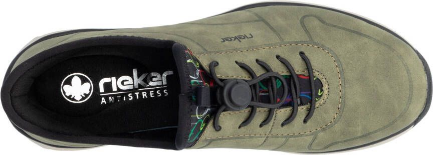 Rieker Slip-on sneakers instapschoen lage schoen vrijetijdsschoen met elastische instap
