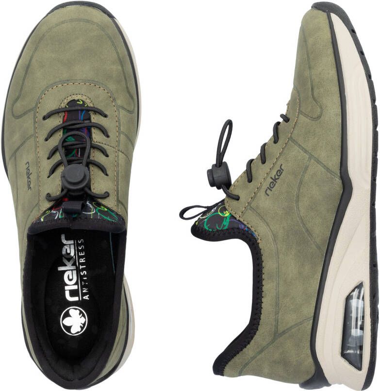Rieker Slip-on sneakers instapschoen lage schoen vrijetijdsschoen met elastische instap