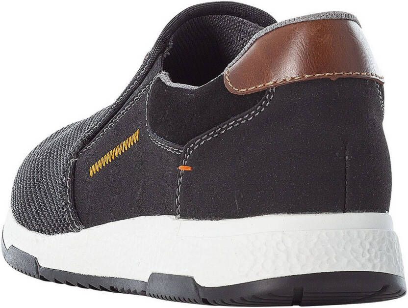 Rieker Slip-on sneakers Casual slipper vrijetijdsschoen instapschoen met contrastnaad