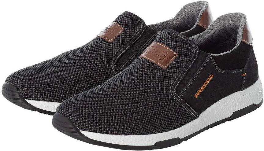 Rieker Slip-on sneakers Casual slipper vrijetijdsschoen instapschoen met contrastnaad