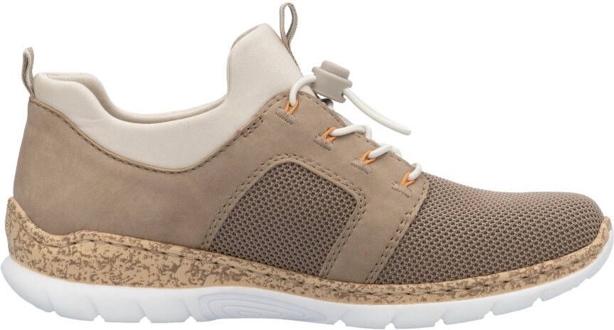 Rieker Slip-on sneakers instapschoen lage schoen slipper vrijetijdsschoen met elastische instap