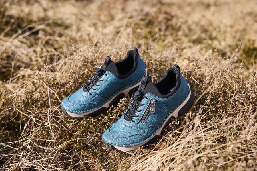 Rieker Slip-on sneakers Instapschoen lage schoen vrijetijdssneaker elastische band snelsluiting