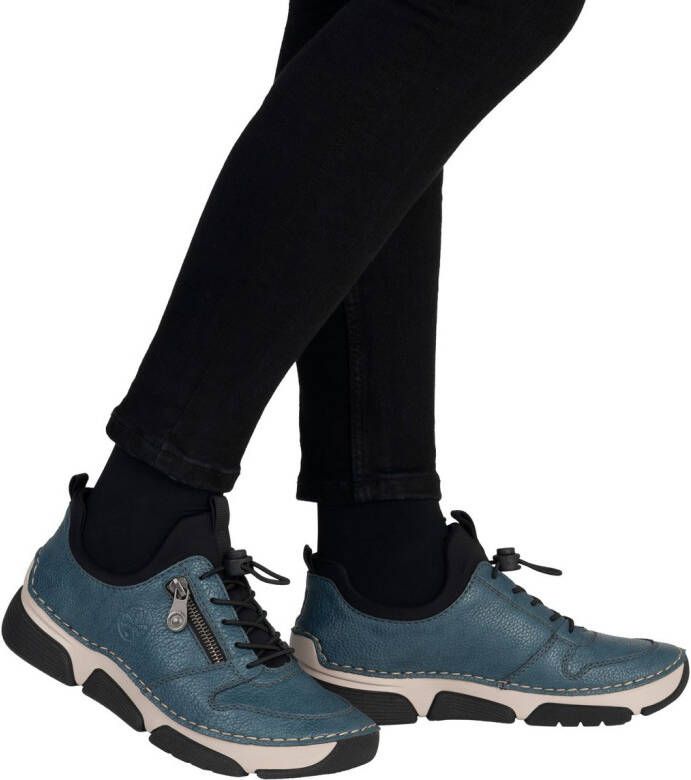 Rieker Slip-on sneakers Instapschoen lage schoen vrijetijdssneaker elastische band snelsluiting