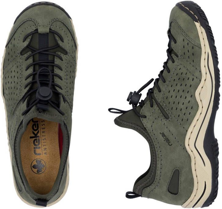 Rieker Slip-on sneakers instapschoen vrijetijdssneaker lage schoen met opvallende loopzool