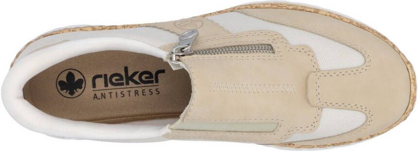 Rieker Slip-on sneakers lage schoen vrijetijdsschoen met rits en memosoft-binnenzool